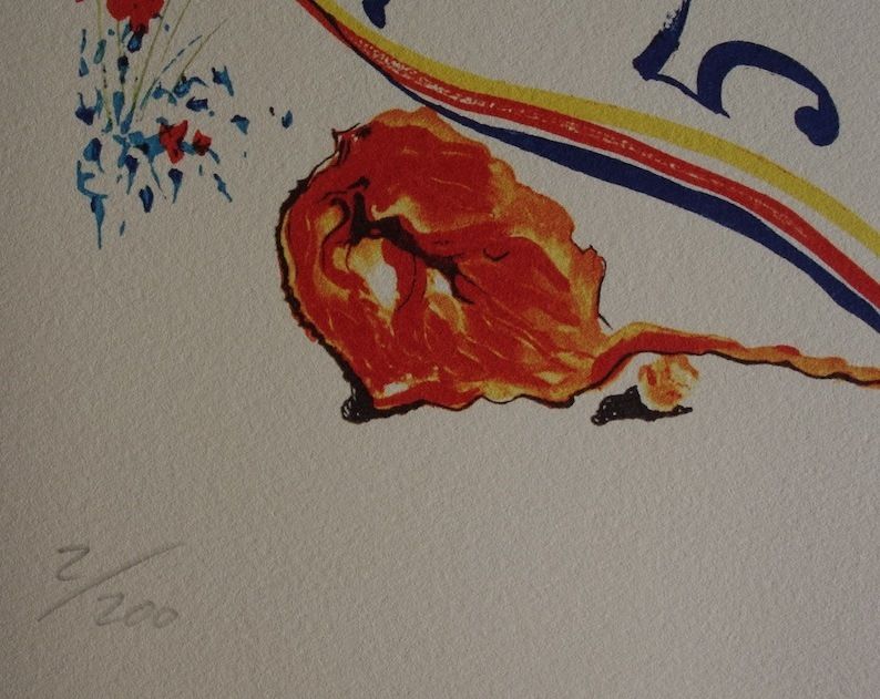 Fine Surrealist Limited Edition Print, Surreal Melting Watch, Salvador Dali, Signed & Numbered In Pencil photo vinterior