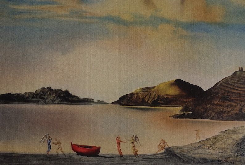 Fine Surrealist Limited Edition Print, Angels, Salvador Dali, Signed & Numbered In Pencil photo furniture