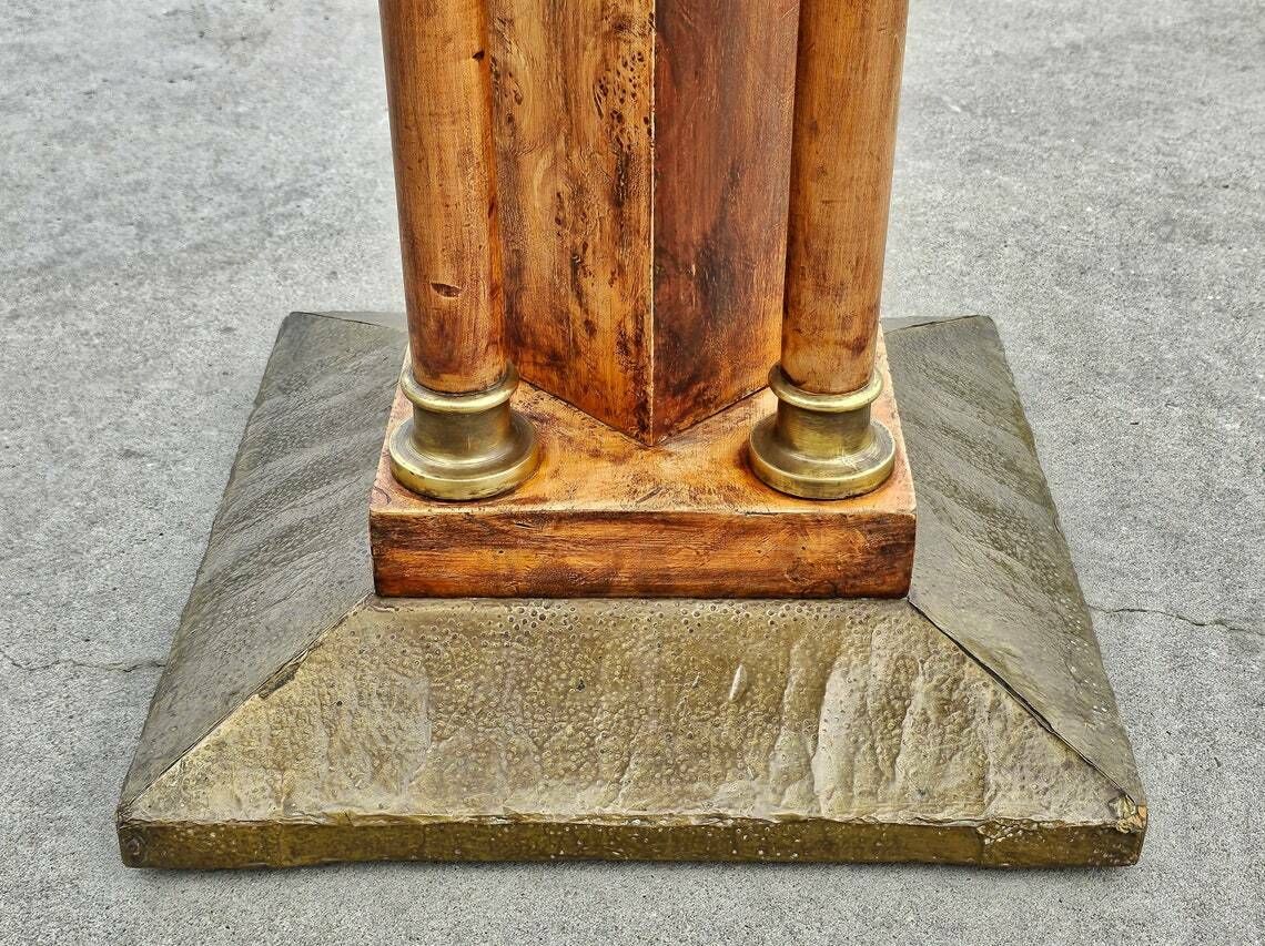 Art Nouveau Gueridon Table Done In Birdseye Maple With Brass Decorative Elements // Made In Austria Between 1900 And 1910 photo for sale