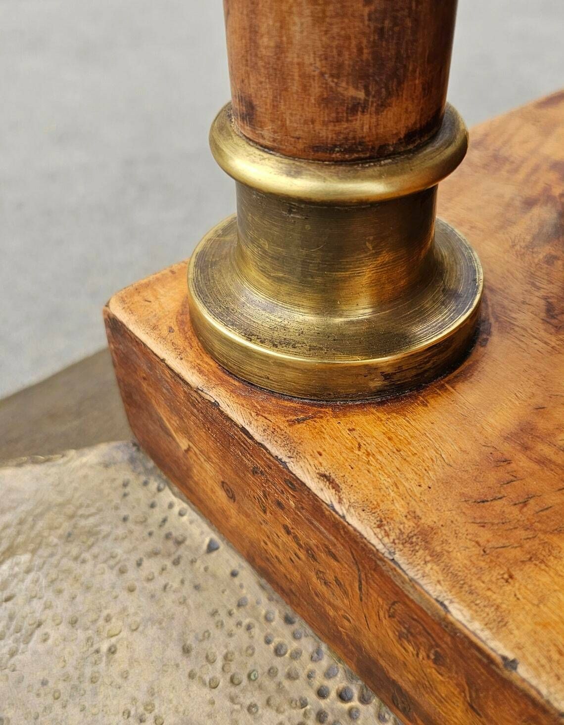 photo furniture Art Nouveau Gueridon Table Done In Birdseye Maple With Brass Decorative Elements // Made In Austria Between 1900 And 1910
