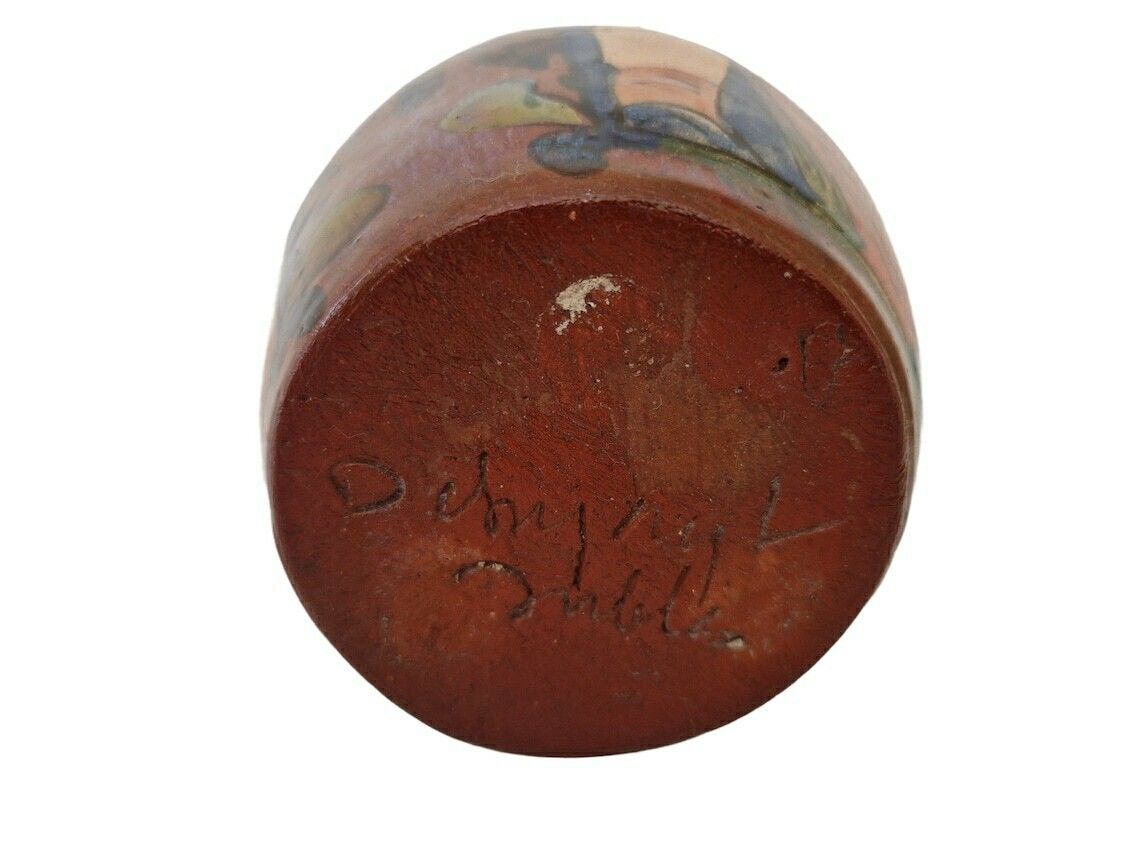 photo for sale Louis Desmant Art Pottery Vase, Antique French Gloss Luster Ceramic, Bayeux Tapestry