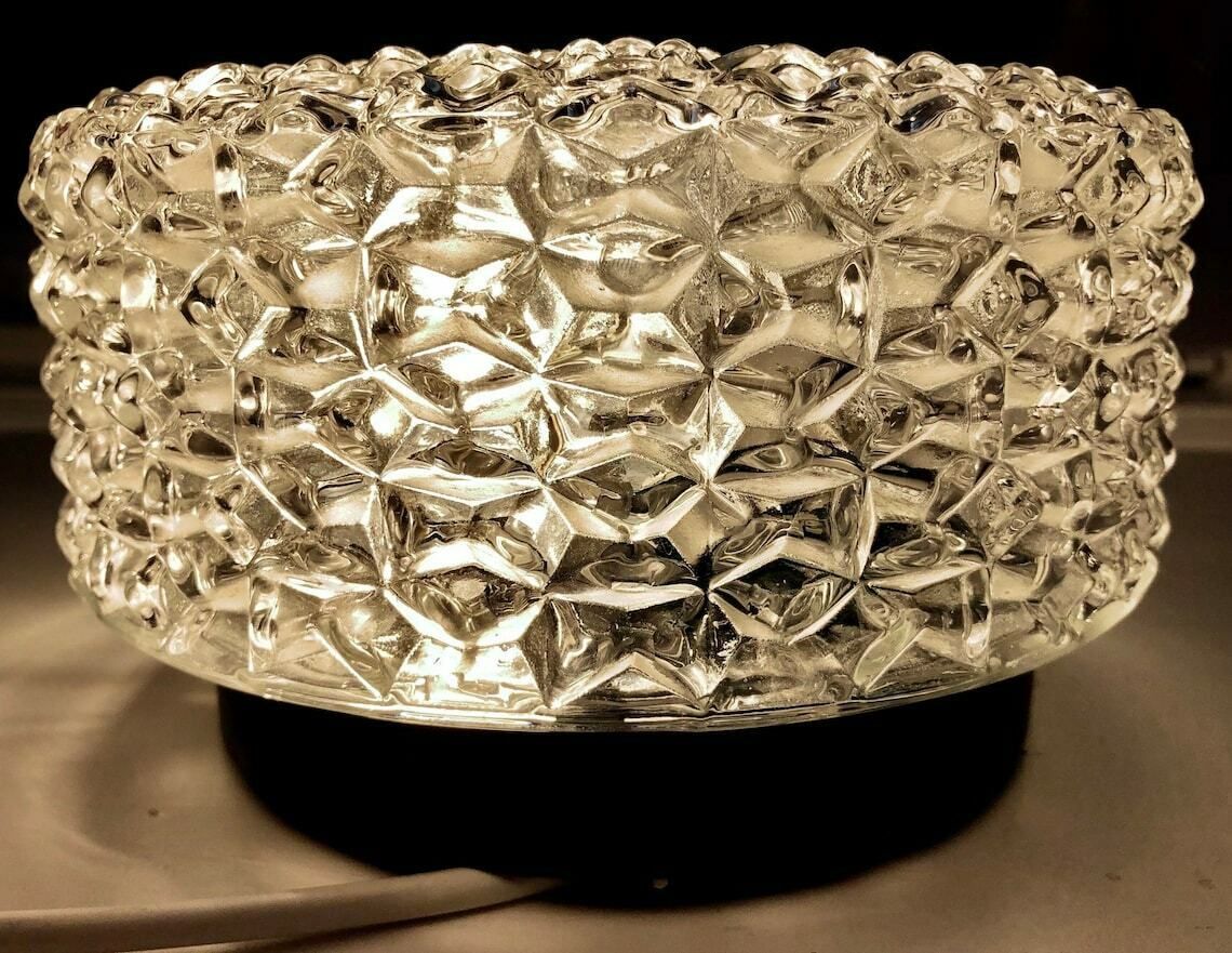 Vintage German Glass Wall Or Ceiling Lamp In Organic Pattern   Design From Rudolf Zimmermann Bamberg photo vinterior