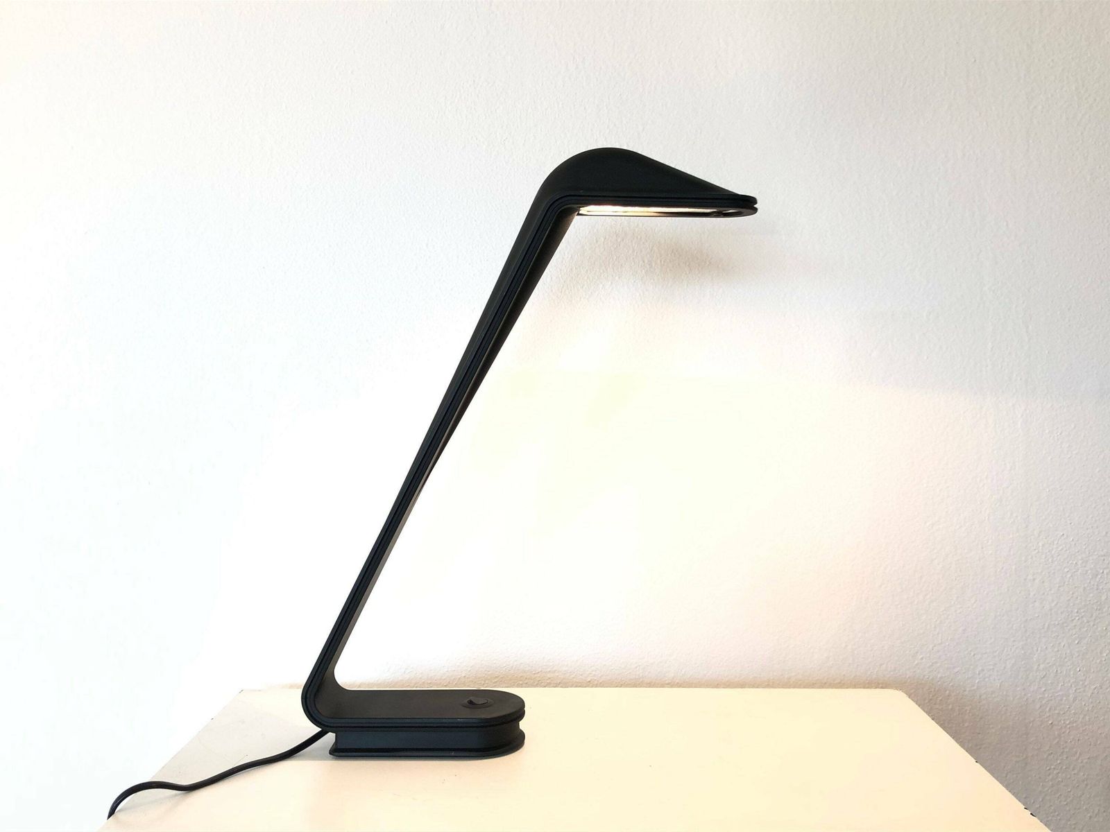 Danish Postmodern Louis Poulsen “Rappe Louis” Vintage Table Lamp In Black   Design By Alfred Homann