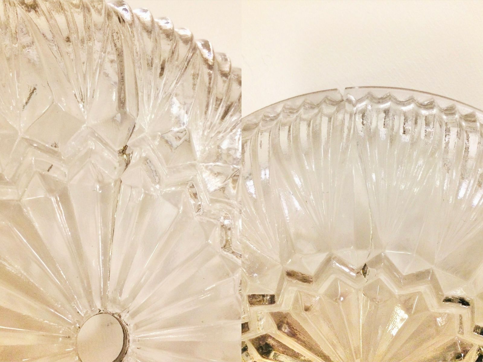 photo for sale Mid Century Modern Swedish Design Ceiling Or Wall Lamp In Brass And Glass   Design From Raf