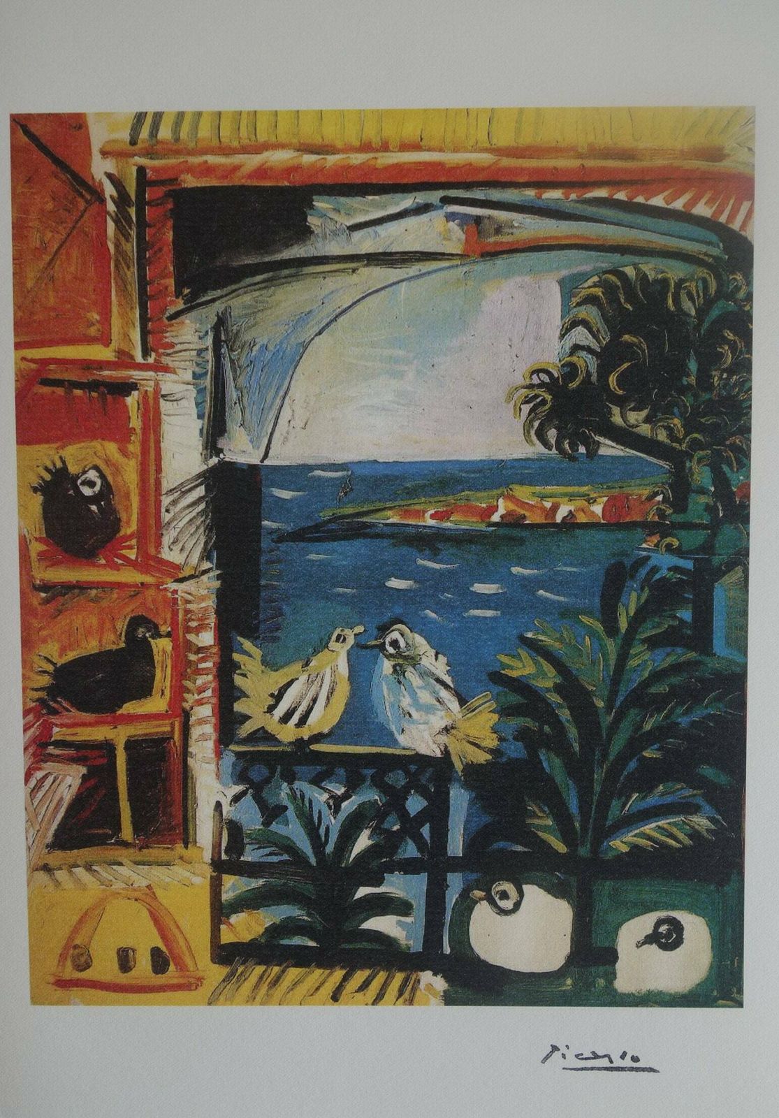 Fine Cubist Limited Edition Print   French Riviera, Birds, Pablo Picasso, Signed & Numbered