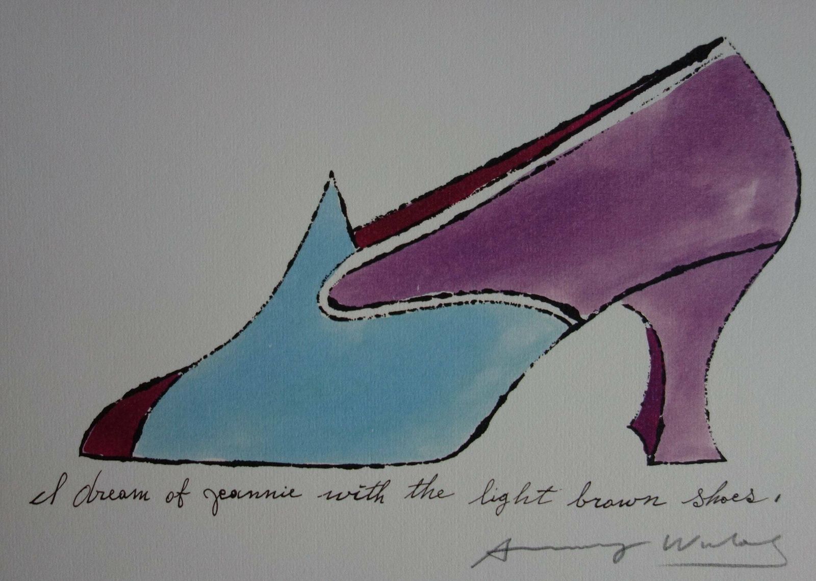 Fine Pop Art Limited Edition Illustration Print   Shoe, Andy Warhol, Signed & Stamped With Estate Stamp
