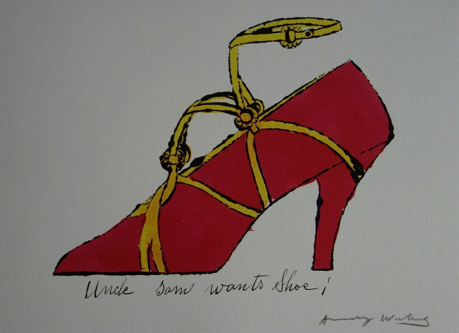 Fine Pop Art Limited Edition Illustration Print   Shoe, Andy Warhol, Signed & Stamped With Estate Stamp photo 242.0