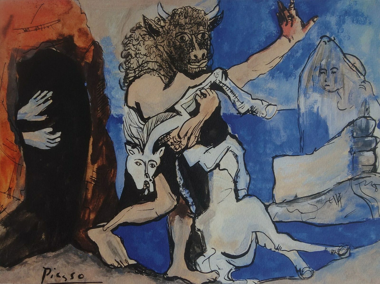 Fine Cubist Limited Edition Print   Mythology, Pablo Picasso, Hand Signed & Numbered photo furniture
