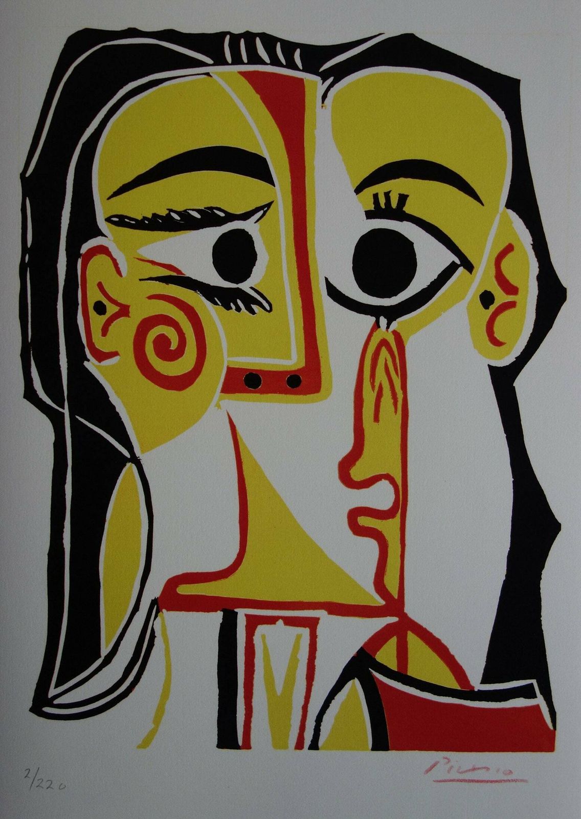 Fine Cubist Limited Edition Print   Buste De Femme, Pablo Picasso, Hand Signed & Stamped