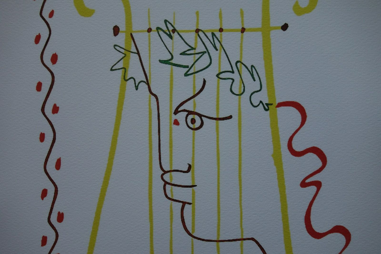 Rare Beautiful Limited Illustration Print   Portrait, Jean Cocteau, Signed, Numbered & Stamped photo vintage