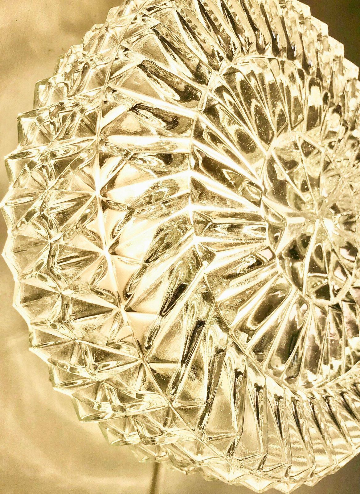 Vintage Danish Glass Wall Or Ceiling Lamp With An Organic Symmetrical Round Pattern   Design From E.S. Horn photo Lighting