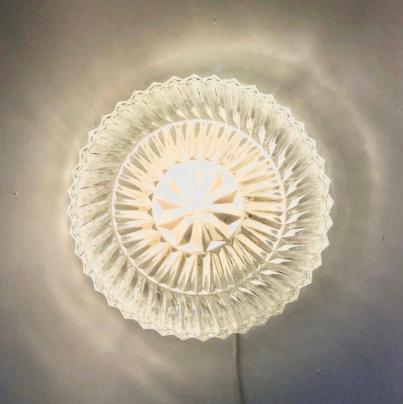Vintage Danish Glass Wall Or Ceiling Lamp With An Organic Symmetrical Round Pattern   Design From E.S. Horn photo 184.0