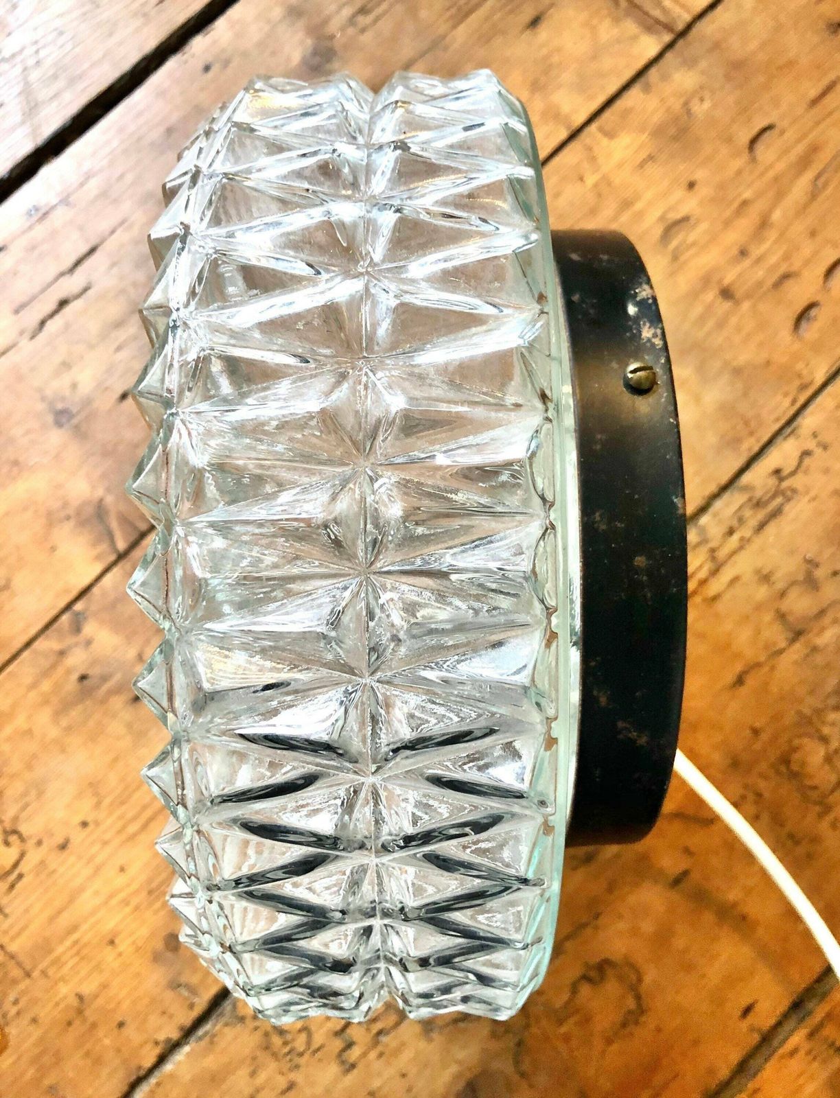 Vintage Danish Glass Wall Or Ceiling Lamp With An Organic Symmetrical Round Pattern   Design From E.S. Horn photo buy