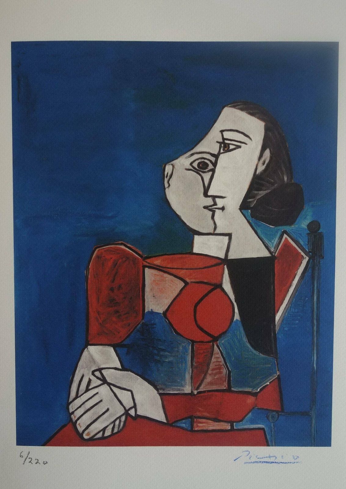 Fine Cubist Limited Edition Print   Portrait Of A Woman, Pablo Picasso, Hand Signed & Numbered