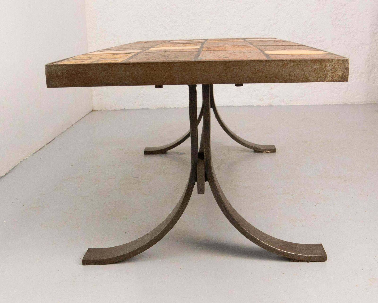 French Coffee Table With Glazed Ceramics In The St Of Roger Capron, Circa 1960 photo Furniture