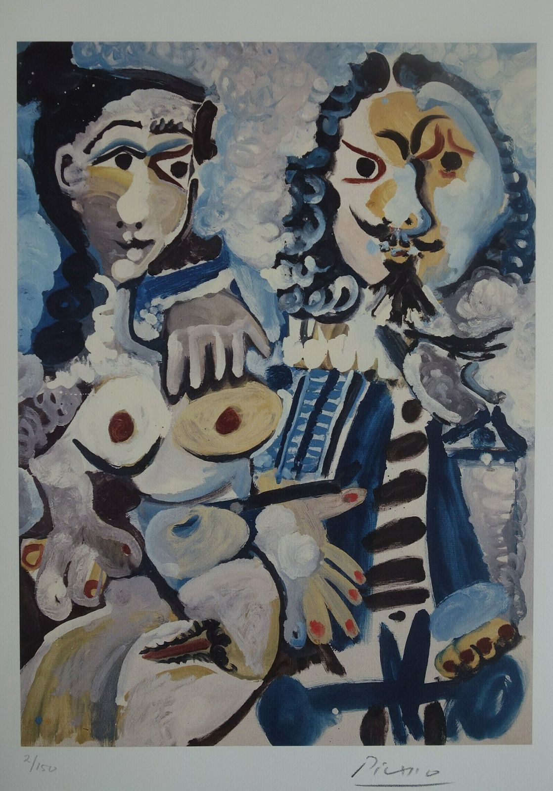 photo for sale Fine Cubist Limited Edition Print   Musketeer And Nude, Pablo Picasso, Hand Signed & Stamped