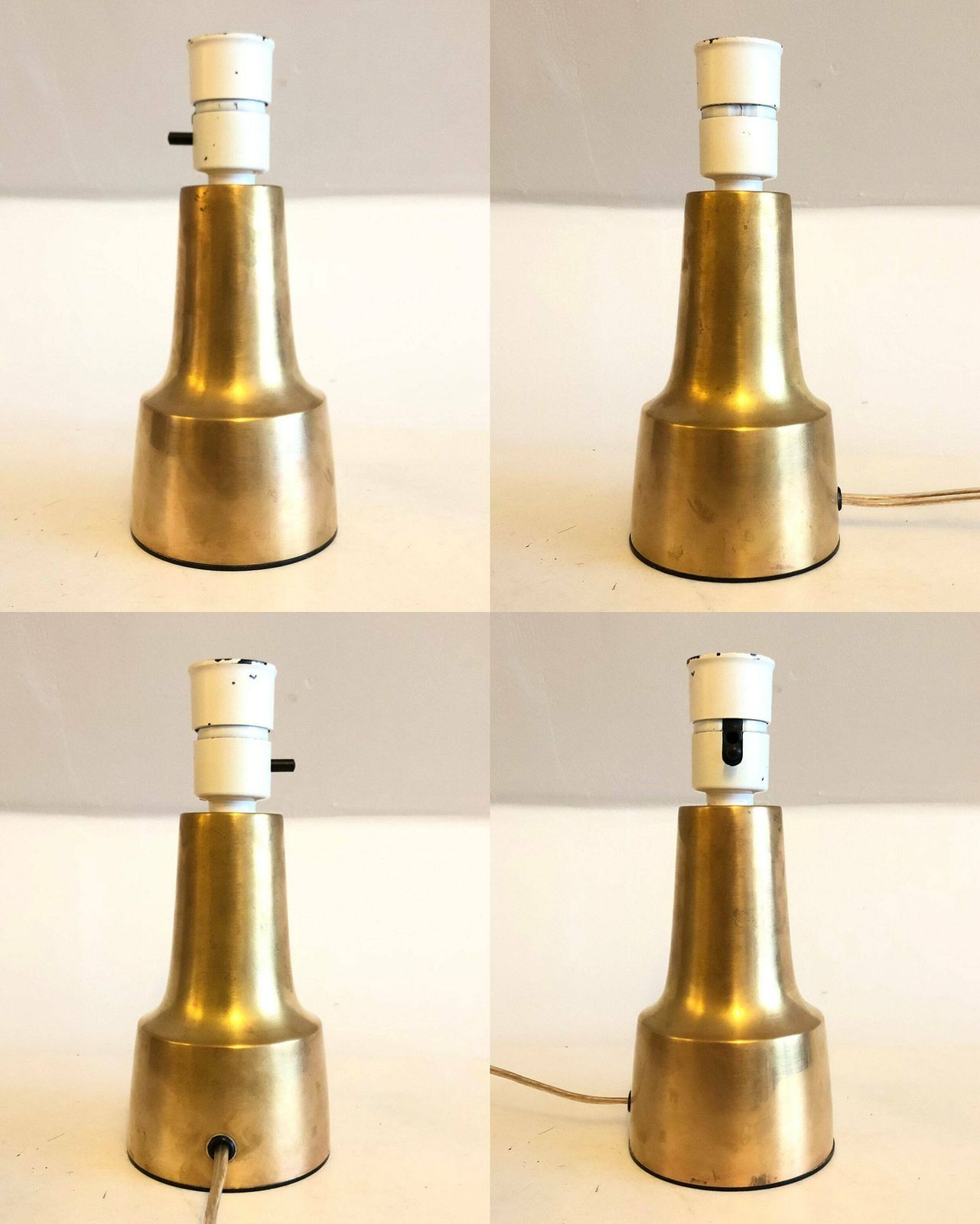 Exclusive Set Of Cohr Design Mid Century Modern Sculptural Brass Table Lamps With Elegant Expression photo vinterior