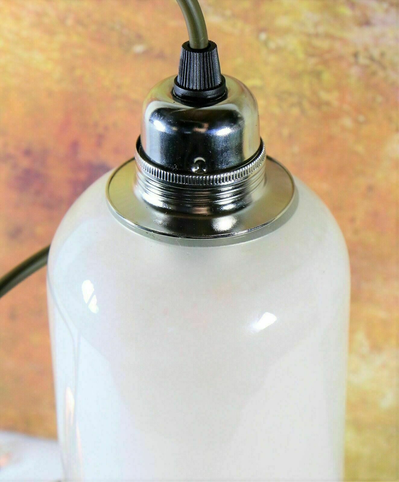 Ceiling Light Vintage French Industrial Frosted Glass Long Bell Pendant Retro Cs photo buy