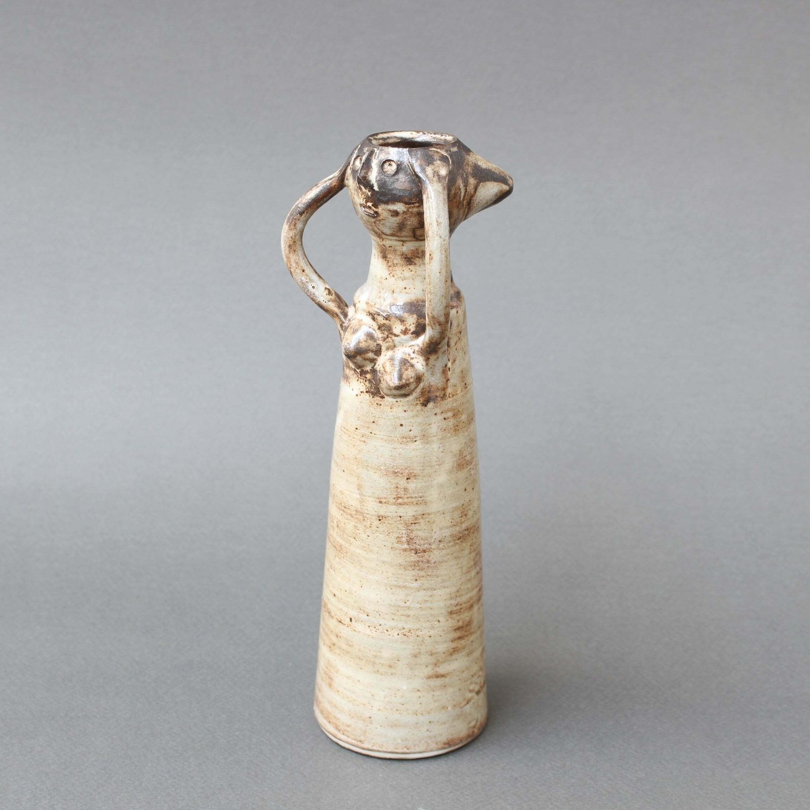 French Glazed Ceramic Woman With Arms Raised By Jacques Pouchain (Circa 1960s) photo furniture