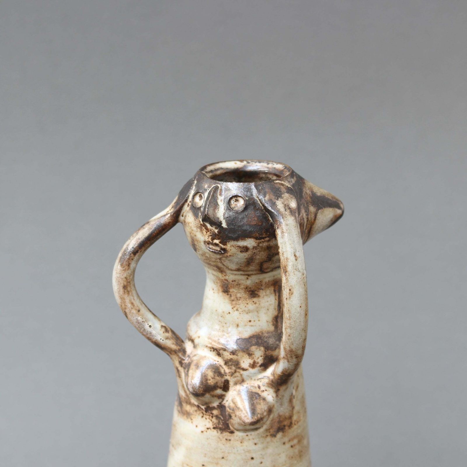 French Glazed Ceramic Woman With Arms Raised By Jacques Pouchain (Circa 1960s) photo buy