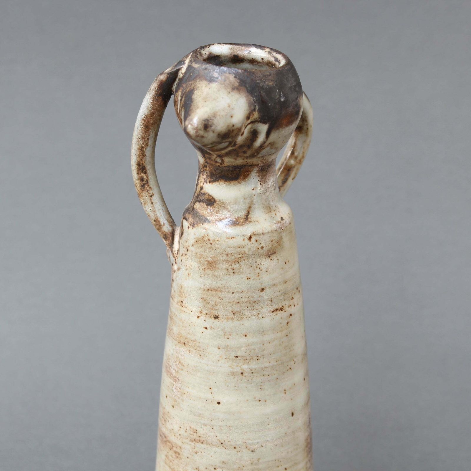 photo furniture French Glazed Ceramic Woman With Arms Raised By Jacques Pouchain (Circa 1960s)