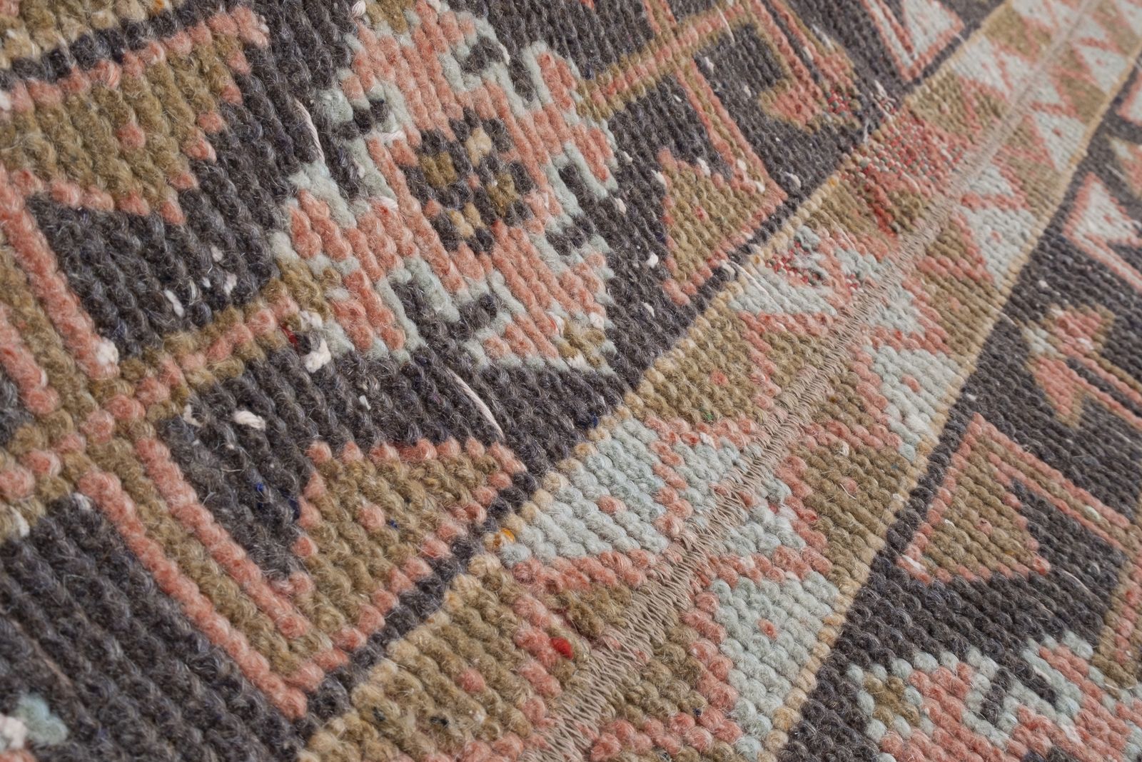 Distressed Turkish Oushak Runner 1'7" X 9'7" photo Textiles