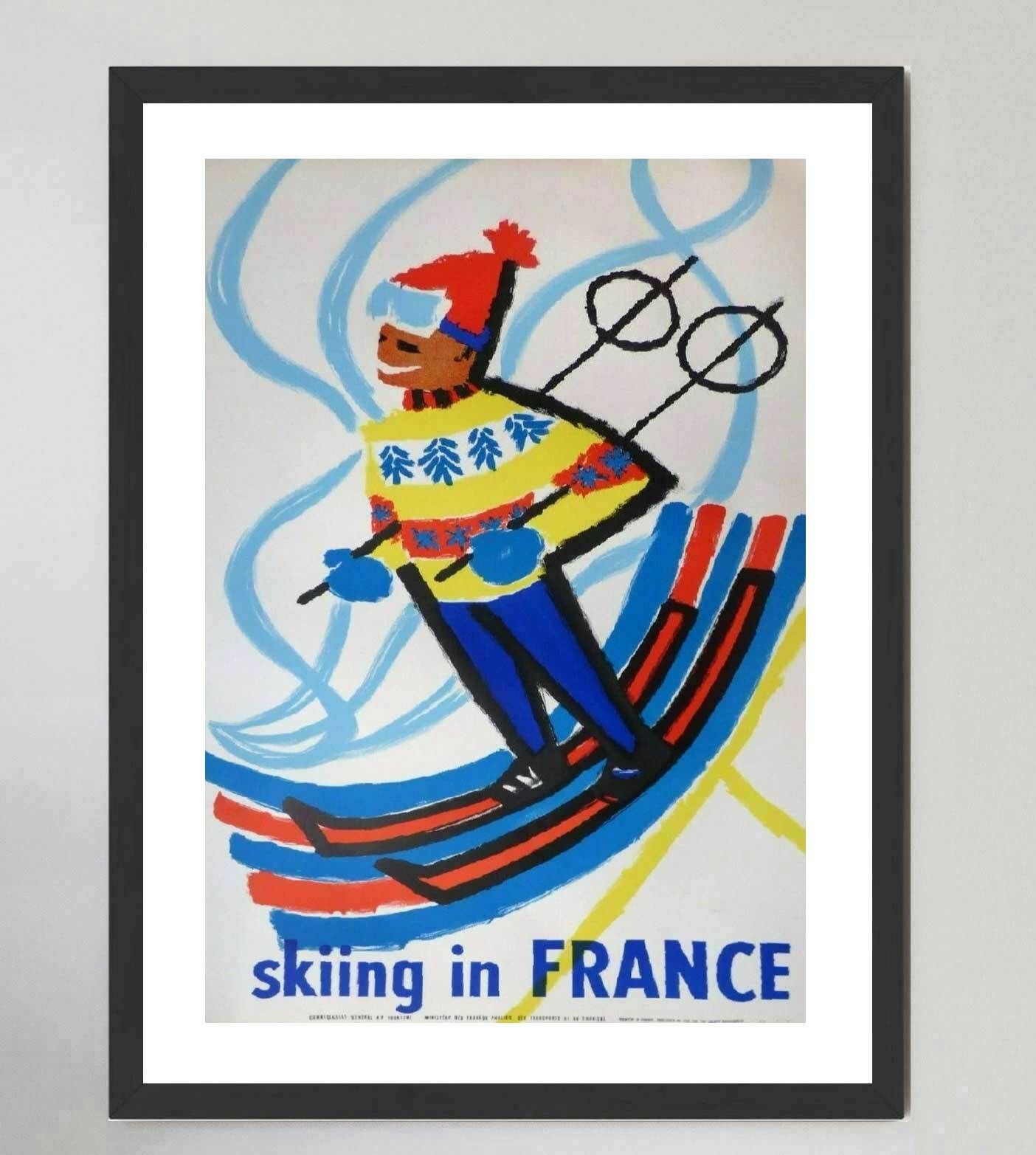 Constantin   Skiing In France Original Vintage Poster photo furniture