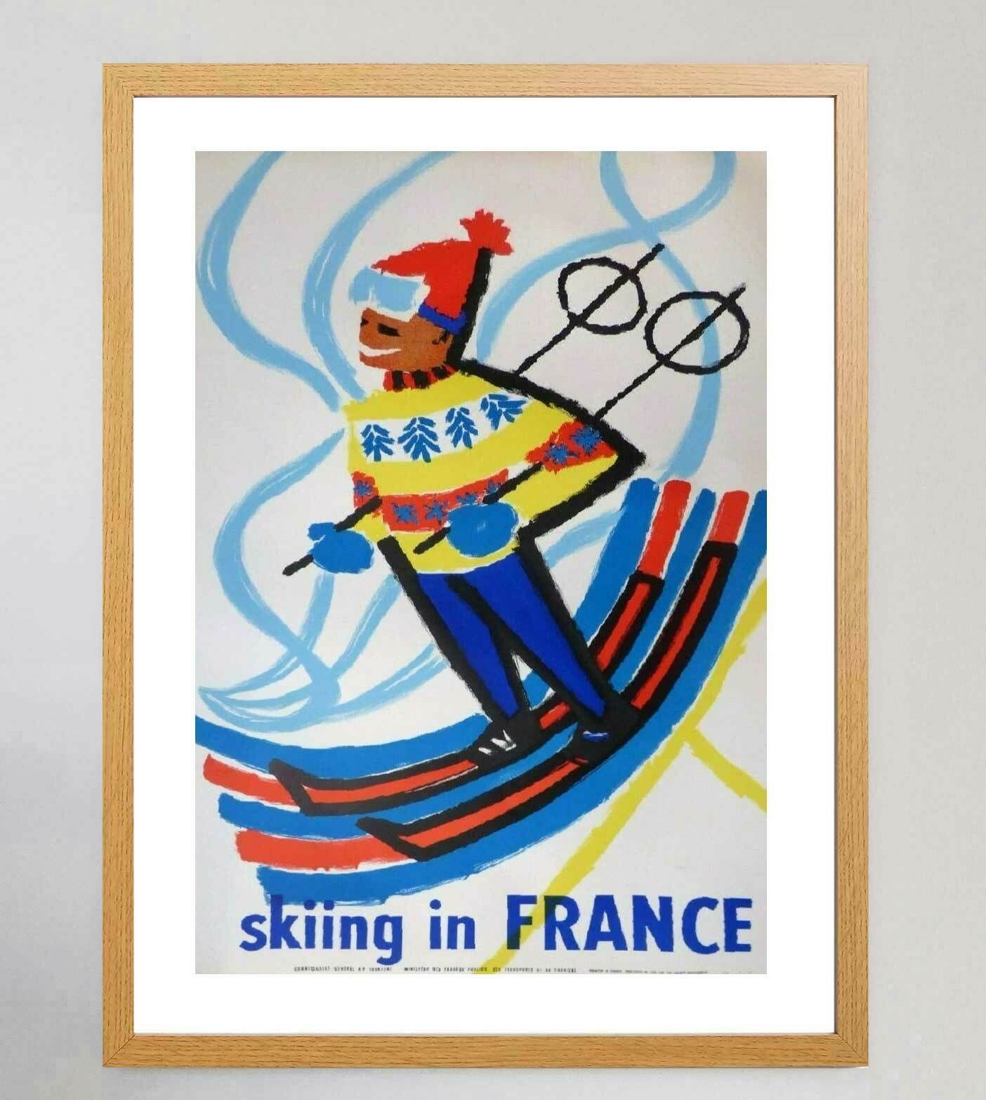 Constantin   Skiing In France Original Vintage Poster photo Art
