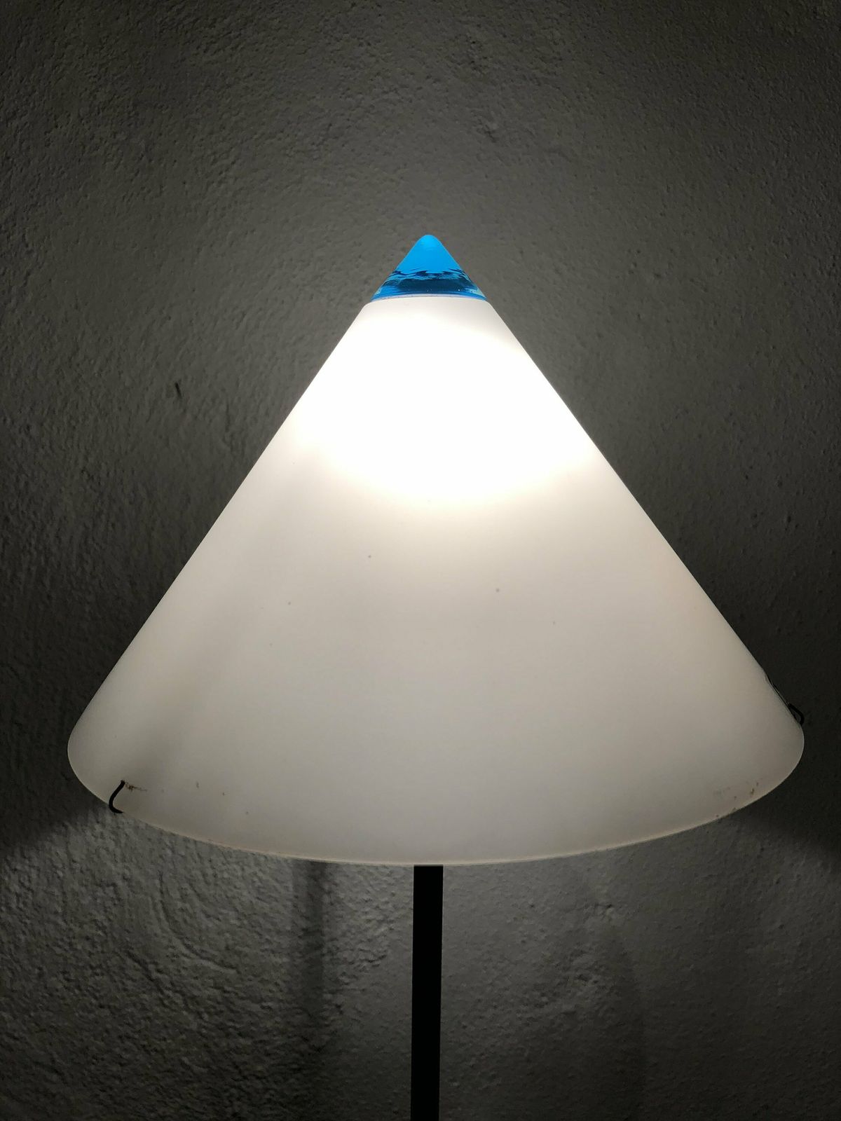 Vintage Italian Postmodern Table Lamp With Marble Base And White And Blue Glass Shade   Design From Victoria photo furniture