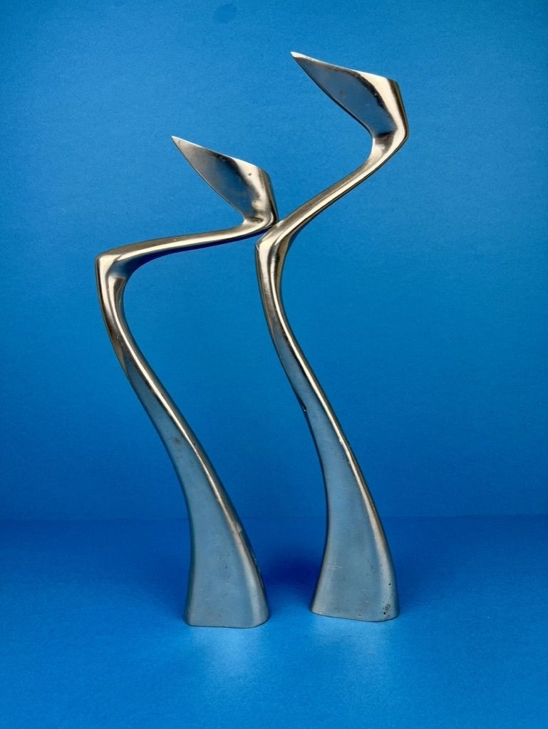 Pair Of Matthew Hilton 'Swan' Candle Holders