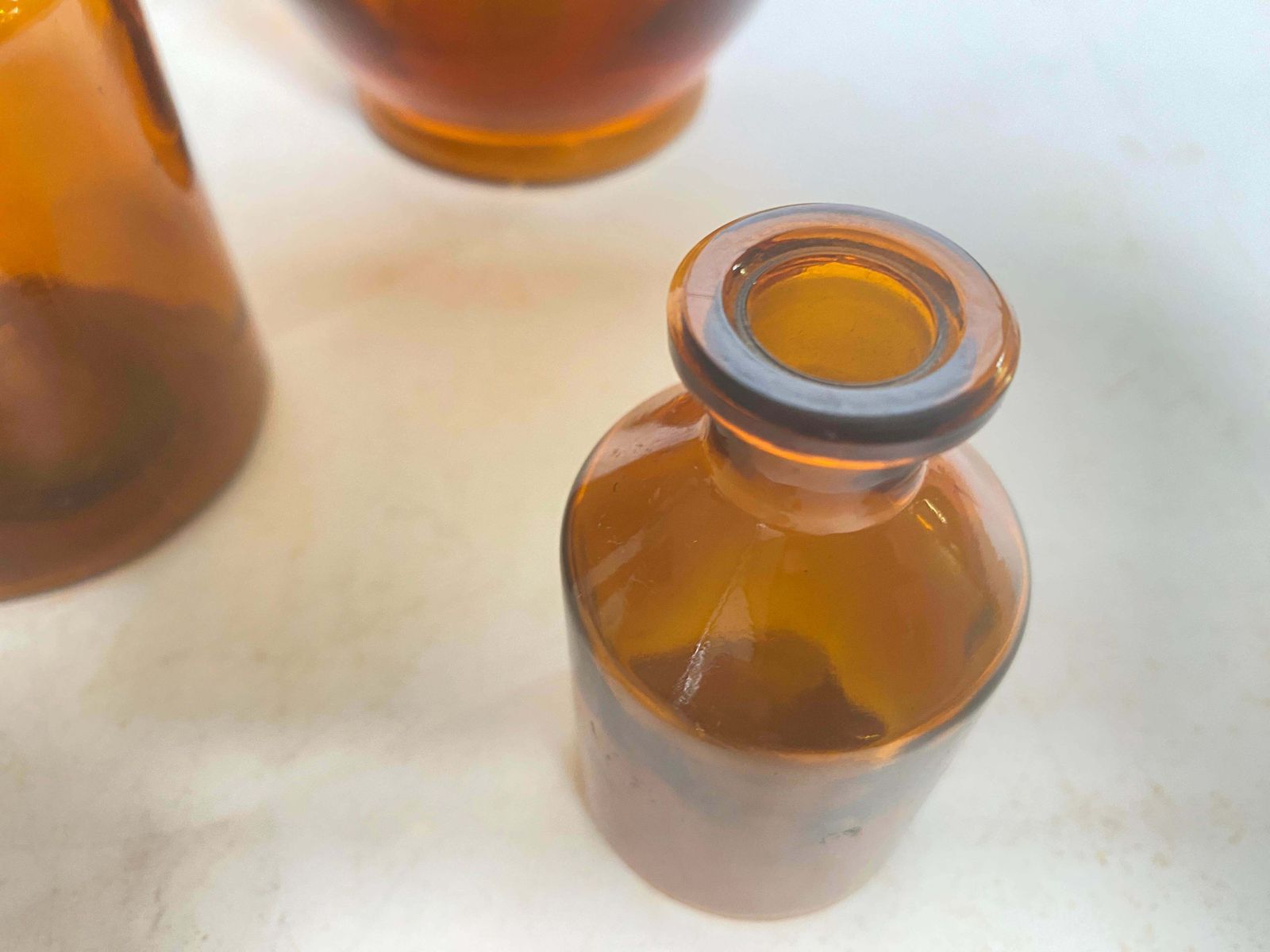 French Cobalt Orange Pharmacy Bottles Set Of 3 Circa 20th Century photo buy