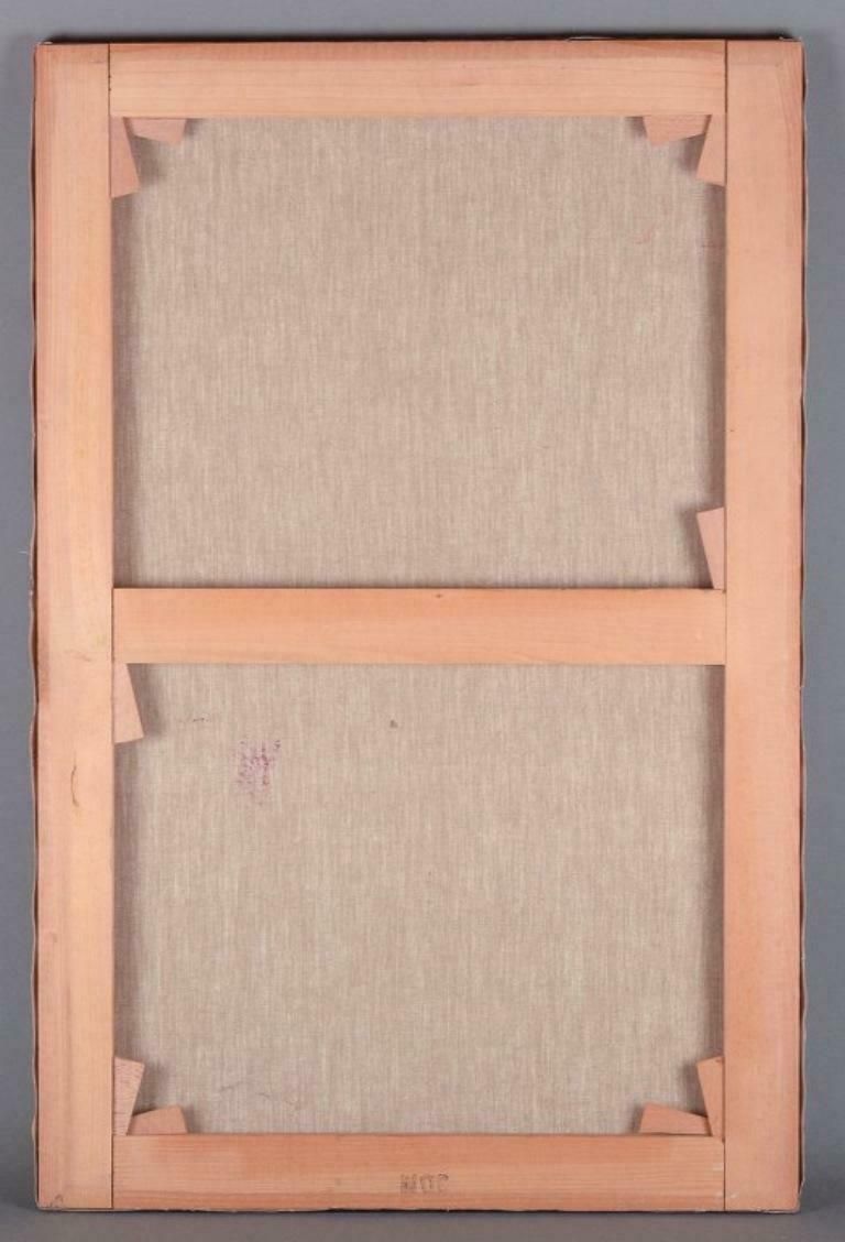 Monique Beucher (1934), French Artist. Gouache On Canvas. Abstract Composition. photo vinterior