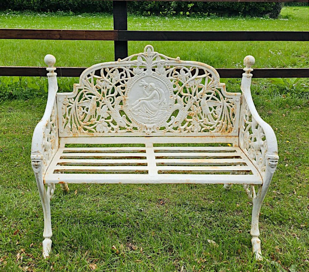 A Stunning 20th Century Victorian Style Heavy Cast Iron Lady Garden Seat photo furniture