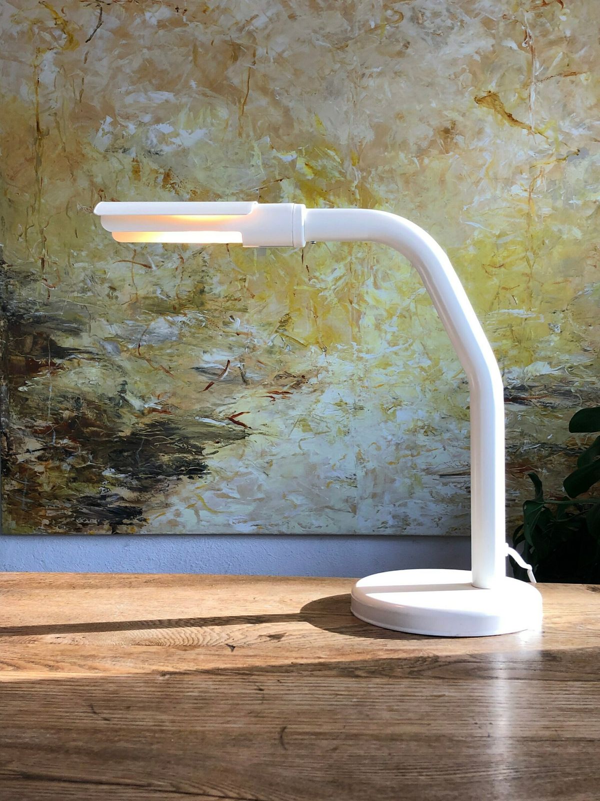 Danish Minimalist Vintage Table Lamp Model "Jet" In White Metal   Design By Design Light From The 1980s photo furniture