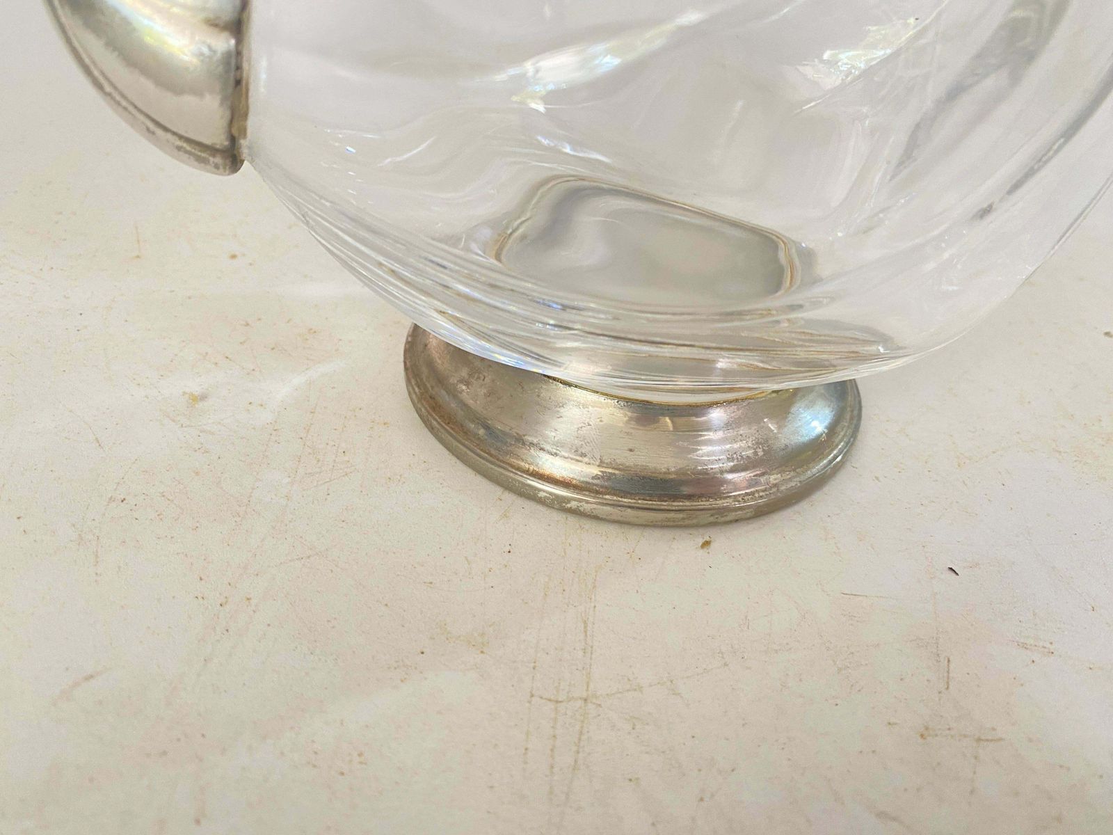 Home Decor Liquor Bottle In Glass And Metal France 20th Century Silver Color photo