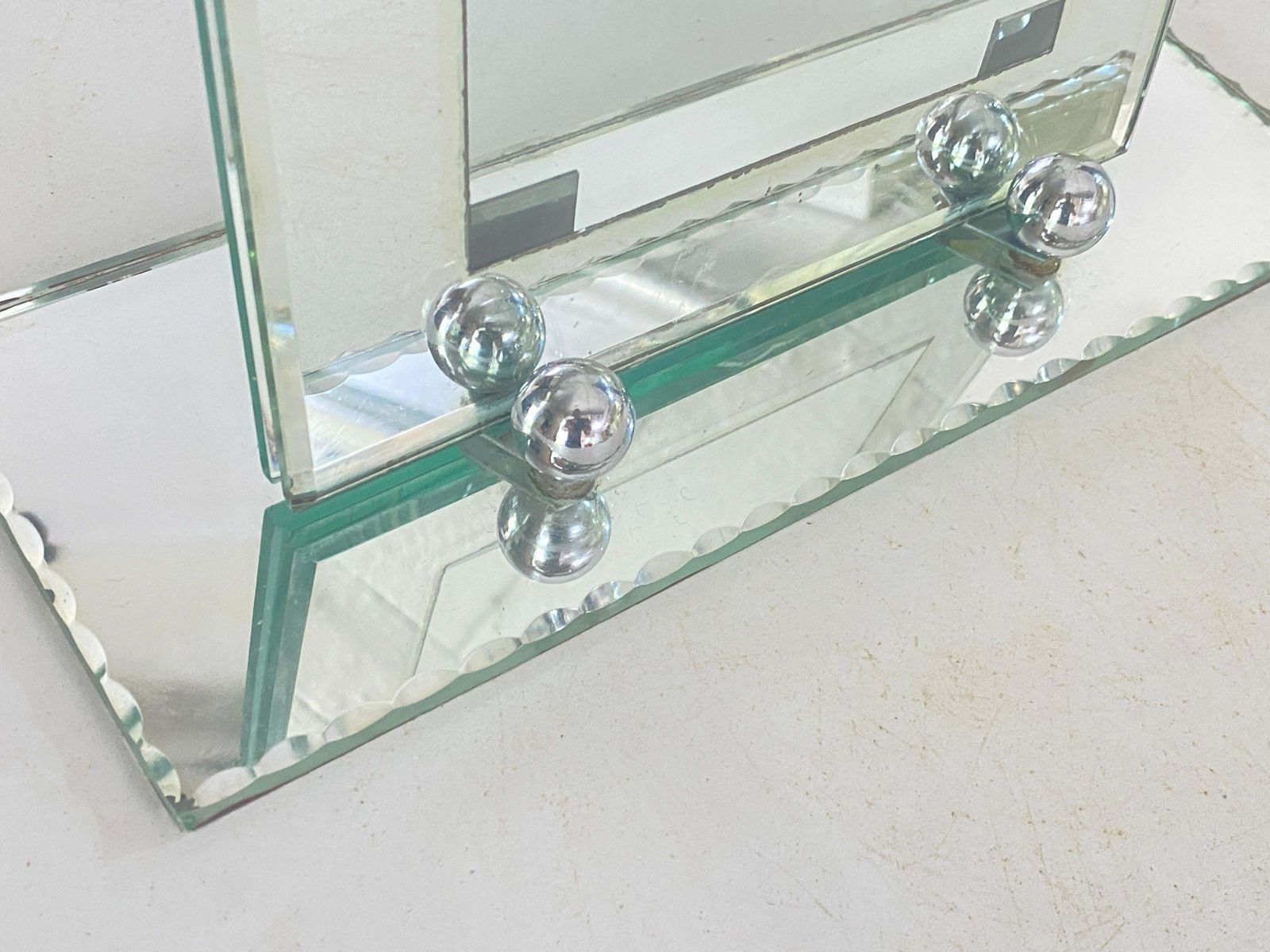 479.0 Art Deco Picture Frame Saint Gobain Bevelded Mirror, France Circa 1935 photo