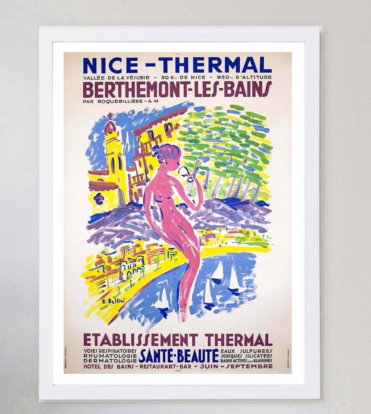 Nice   Thermal Berthemont Les Bains Original Vintage Poster photo for sale