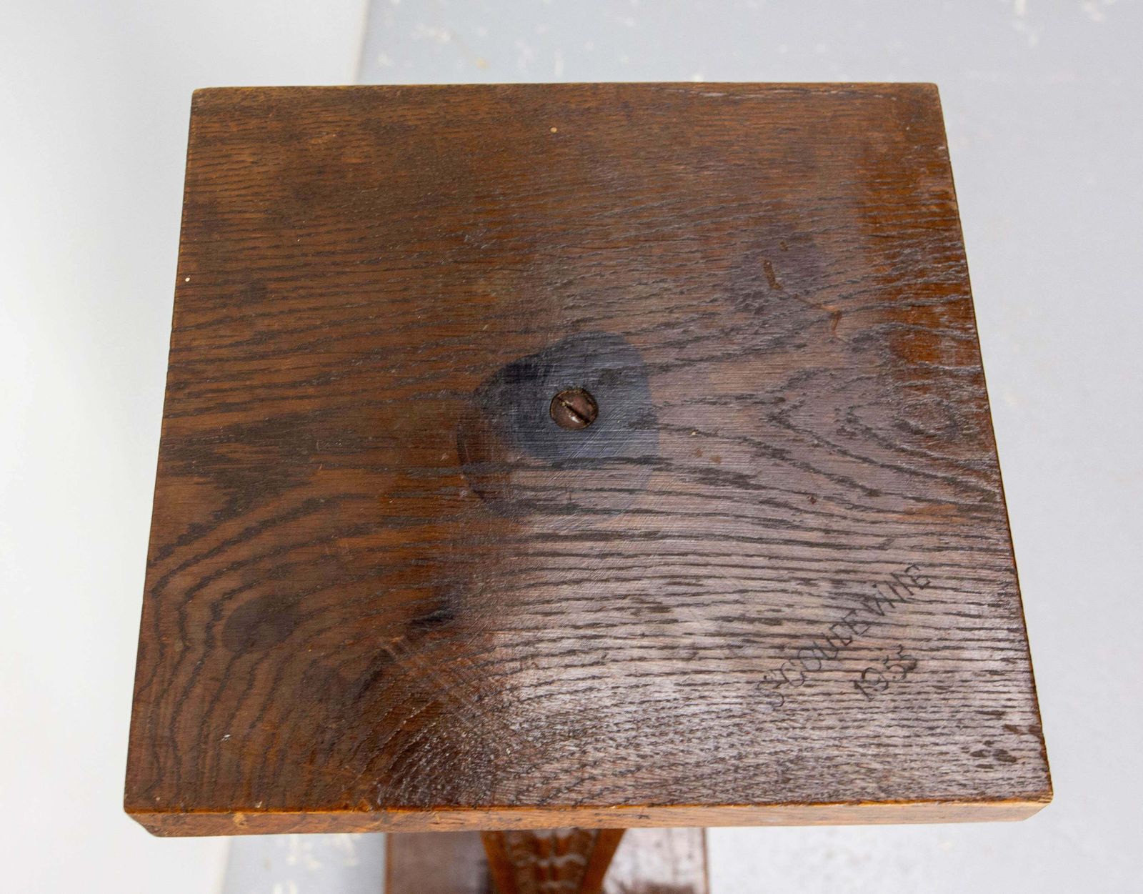 French Oak Sellette Or Plant Holder In The Louis XIII Style, Circa 1900 photo vintage