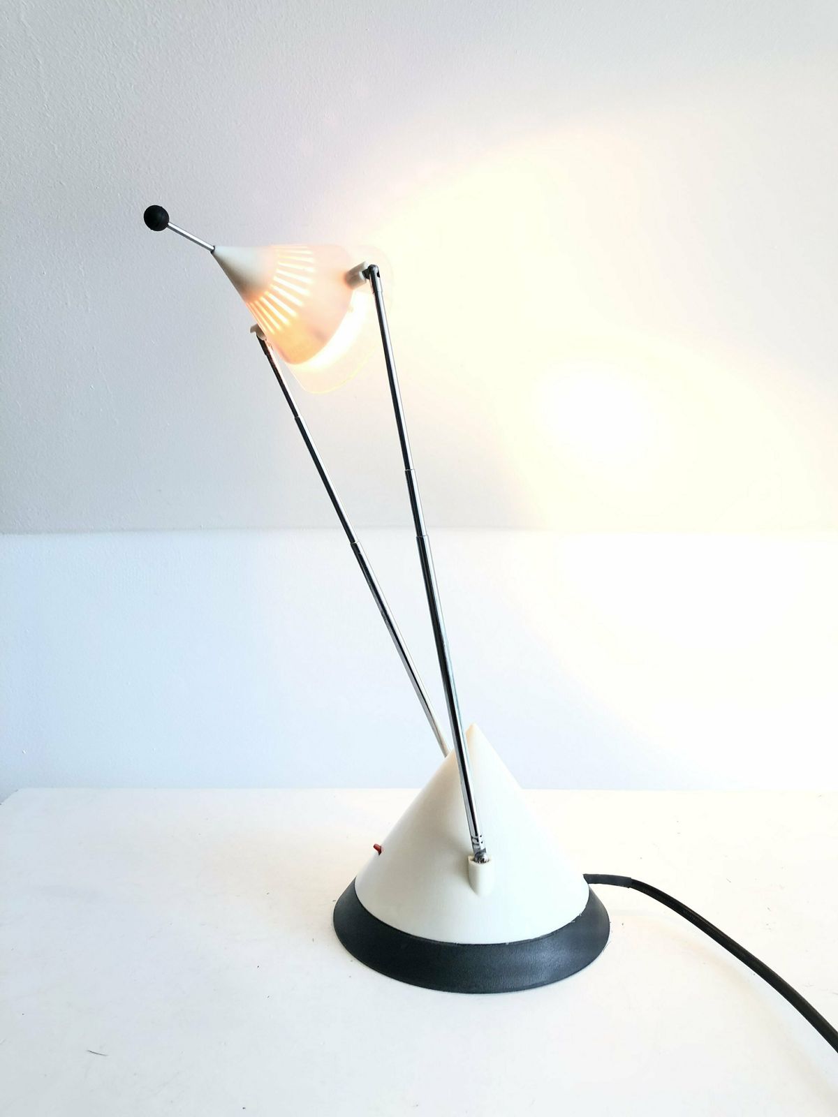 French Vintage Space Age “Satellite” Table Lamp In Black And White Plastic   Design From Avant Premiere photo buy