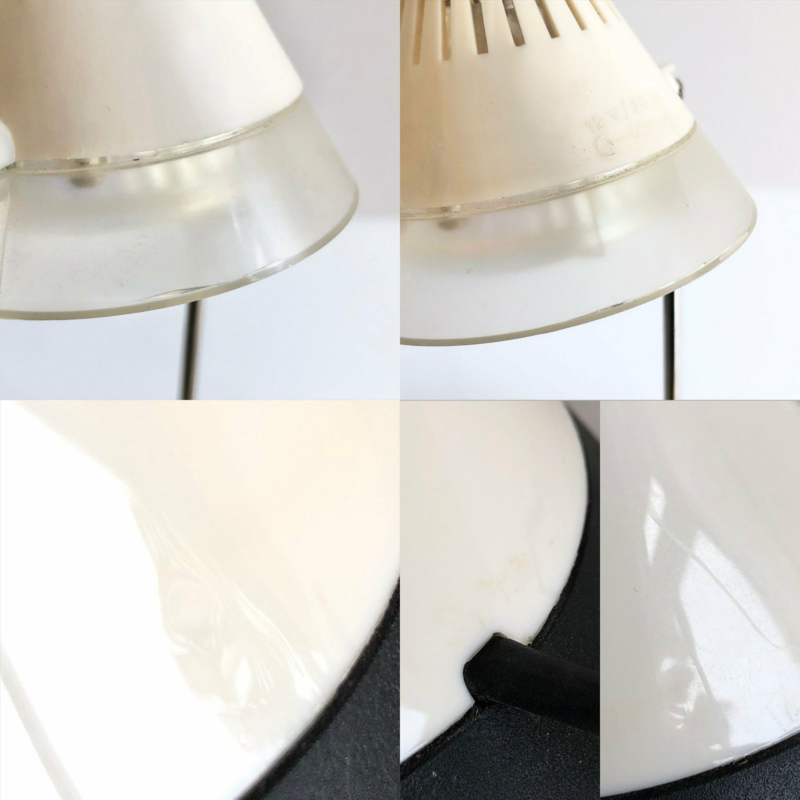 photo furniture French Vintage Space Age “Satellite” Table Lamp In Black And White Plastic   Design From Avant Premiere