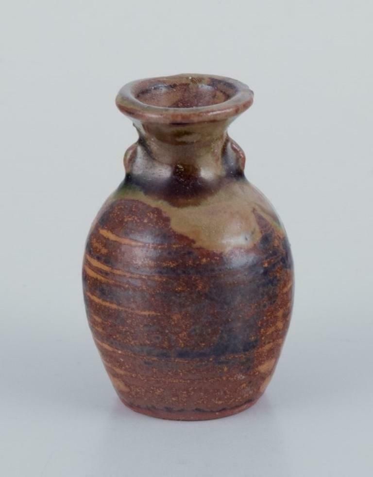 Stouby Keramik, Denmark. Collection Of Nine Miniature Ceramic Vases. photo Home Decor