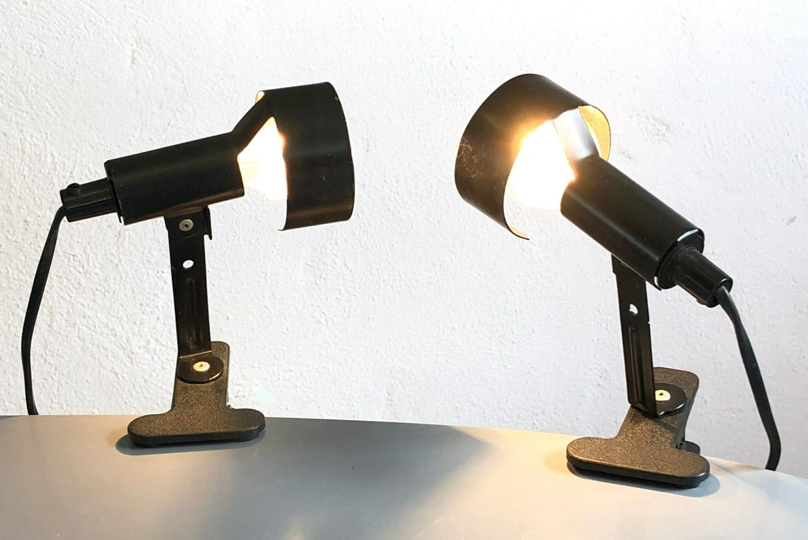 Pair Of Swedish Mid Century Vintage Wall Lamps In Black Metal And Ajustable Light Exposure   Design From Ikea photo 144.0