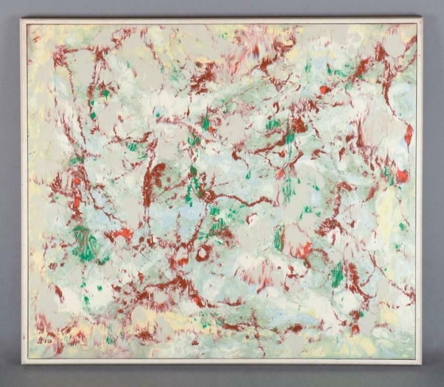 Birger Bia Peterson, Swedish Artist. Oil On Canvas. Abstract Composition. photo furniture