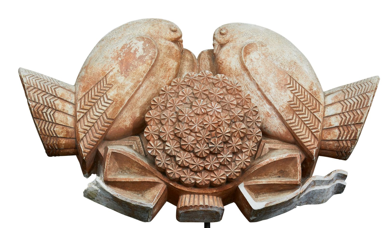 Art Nouveau French Patinated Terracotta Dove On A Bespoke Stand photo furniture