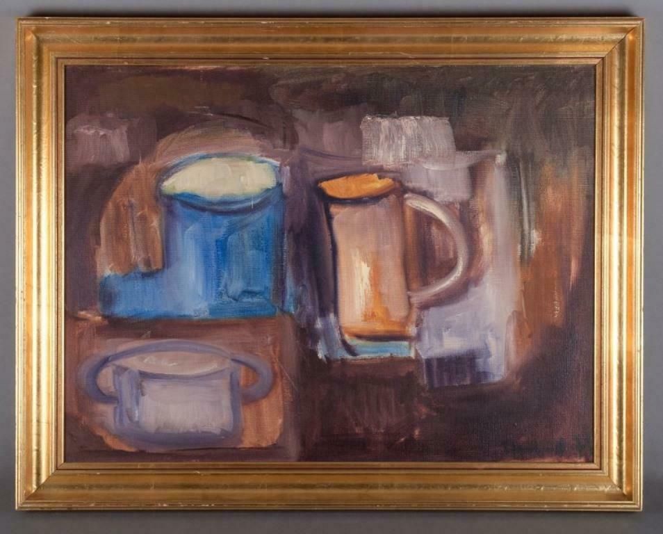 Peder Rosenstand, Danish Painter. Oil On Canvas. Modernist Still Life. photo furniture