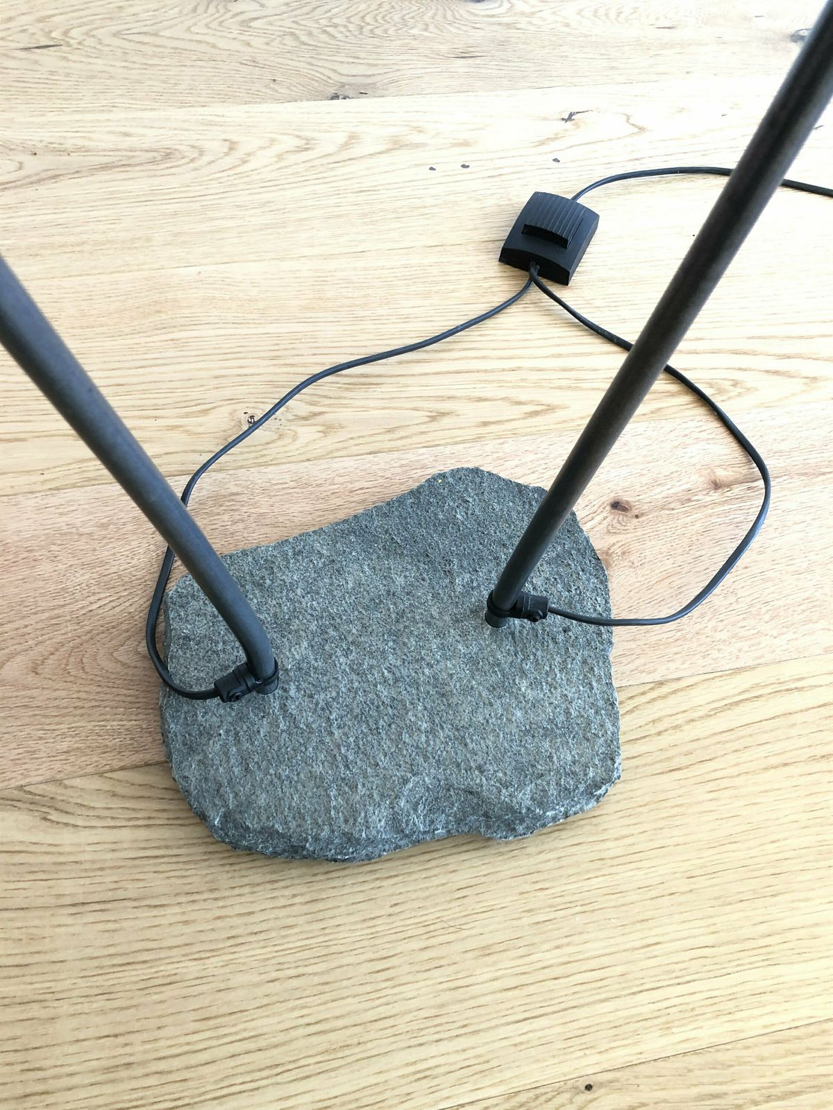 Rare Caprani Design Original Vintage Danish Floor Lamp With Swaying Organic Twin Poles And Unique Granite Base photo buy