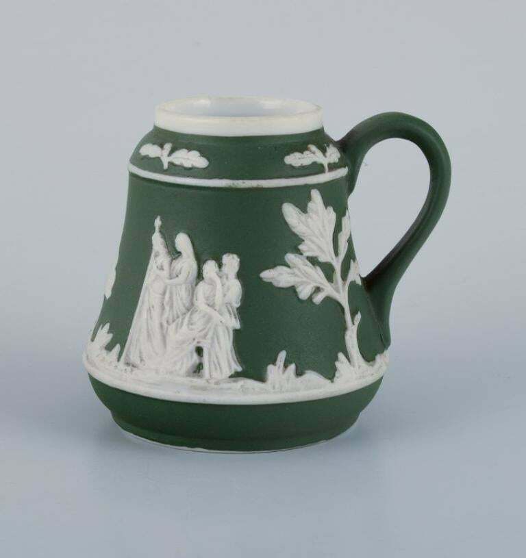 Adams, England, Miniature Vase And Miniature Mug In Biscuit Porcelain. photo furniture