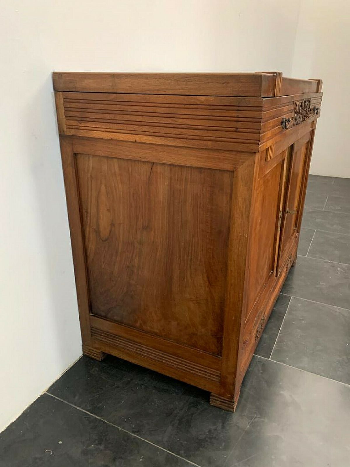 Art Nouveau Cherry Wood Sideboard With Mirror, Late 19th Century photo vinterior