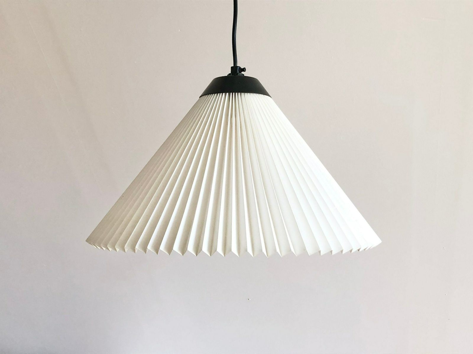 Vintage Le Klint Original Danish Mid Century Modern Pleated Ceiling Lamp In White   Design By Tage Klint In 1945 photo Lighting