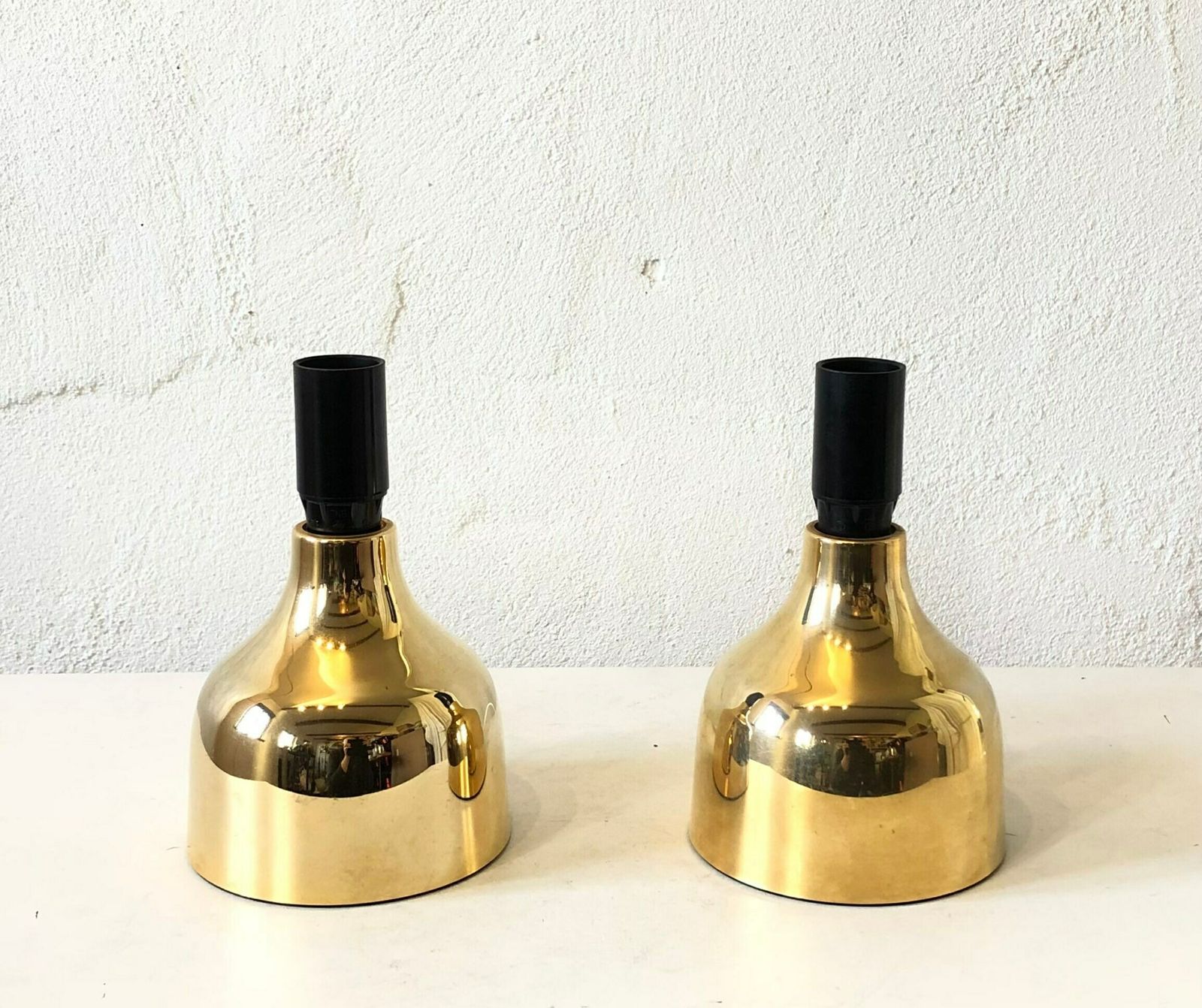 Pair Of Danish Mid Century “Goldina” Gold Table Lamps   Design From P. W. Denmark photo Lighting